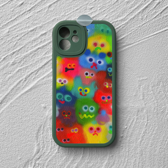 智慧型手機保護殼 兼容所有 iPhone 15/14/13/12/11 等型號 彩色小怪獸塗鴉 全包防震手機套 第6張的照片