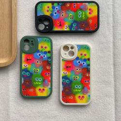 智慧型手機保護殼 兼容所有 iPhone 15/14/13/12/11 等型號 彩色小怪獸塗鴉 全包防震手機套 第4張的照片
