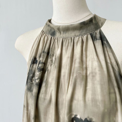 ワンピース 夏 大人 柄 フェアリー ホルターネック ドレス バックリボン ゆったり ロング ノースリーブ WFD50 12枚目の画像