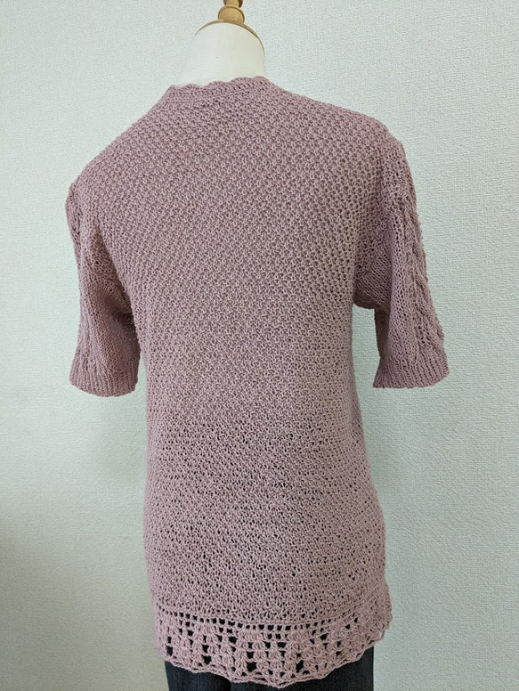 麻・綿混紡の糸でサマーセーター 3枚目の画像