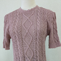 麻・綿混紡の糸でサマーセーター 1枚目の画像
