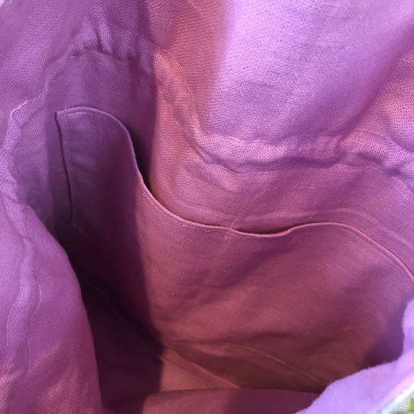 紫陽花巾着トートバッグ 6枚目の画像