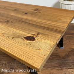 国産杉の無垢材　折れ脚テーブル　45ｘ90cm　オイル仕上げ　ミディアムウォルナット色　ちゃぶ台　折りたたみ 4枚目の画像