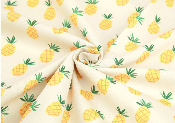 韓国製 果物柄 洋梨柄 北欧風の洋梨 生地 コットン100％シーチング Pineapple 4枚目の画像