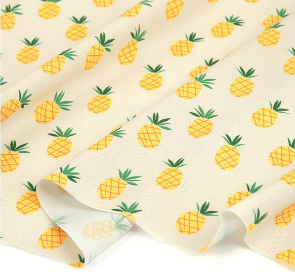 韓国製 果物柄 洋梨柄 北欧風の洋梨 生地 コットン100％シーチング Pineapple 13枚目の画像