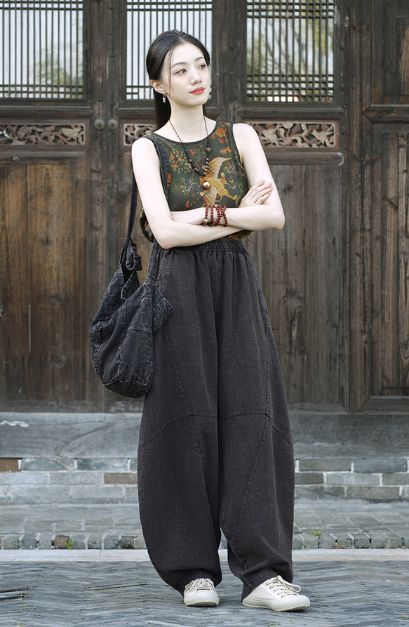 寬褲長褲加厚褲加厚秋冬保暖#6188黑色 第8張的照片