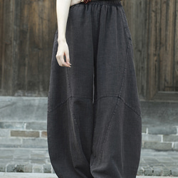 寬褲長褲加厚褲加厚秋冬保暖#6188黑色 第5張的照片