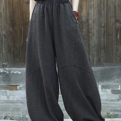 寬褲長褲加厚褲加厚秋冬保暖#6188黑色 第2張的照片