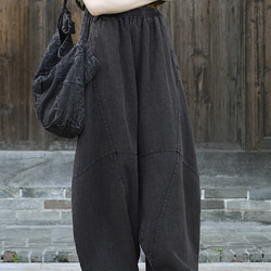 寬褲長褲加厚褲加厚秋冬保暖#6188黑色 第6張的照片