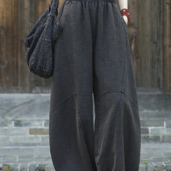 寬褲長褲加厚褲加厚秋冬保暖#6188黑色 第7張的照片