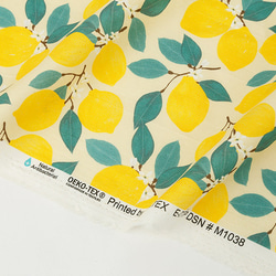 韓国製 果物柄 レモン柄 北欧風のレモンツリー 生地 コットン100％シーチング Lemon Tree 12枚目の画像