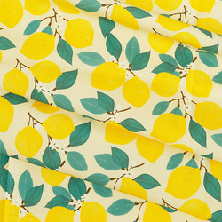 韓国製 果物柄 レモン柄 北欧風のレモンツリー 生地 コットン100％シーチング Lemon Tree 13枚目の画像
