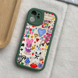 智慧型手機保護殼 兼容所有 iPhone 15/14/13/12/11 等型號 可愛彩色塗鴉 全包防震手機套 第8張的照片