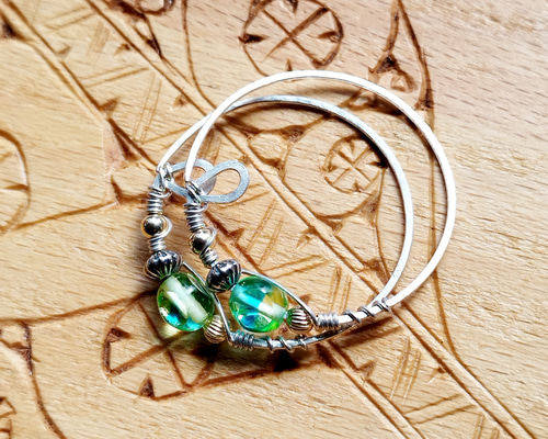 金のしずくのニンカリ（アイヌの耳飾り・ピアス）B‐type ピアス