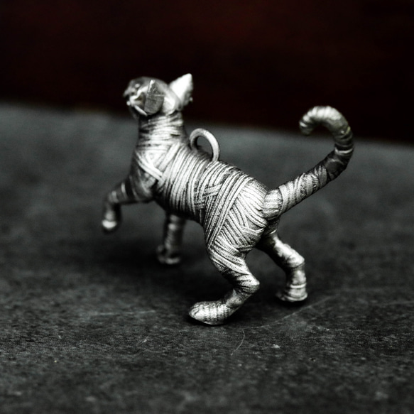 ミイラ猫925シルバーペンダントネックレス、アンデッド猫、エジプトのミイラ、ファラオ猫、絶妙な手作りの猫のペンダントネッ 5枚目の画像