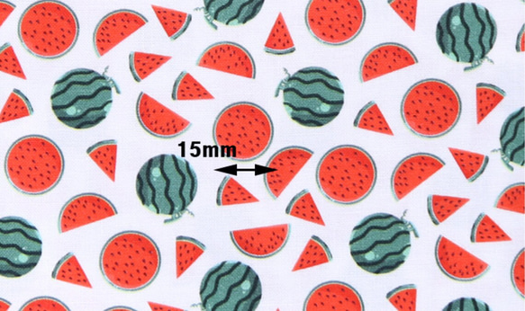 韓国製 果物柄 スイカ柄 スイカ半分 生地 コットン100％シーチング Half Watermelon 5枚目の画像
