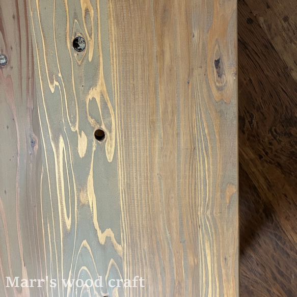国産杉の無垢材　折れ脚テーブル　45ｘ90cm　オイル仕上げ　ドリフトウッド色　ちゃぶ台　折りたたみ 10枚目の画像