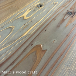 国産杉の無垢材　折れ脚テーブル　45ｘ90cm　オイル仕上げ　ドリフトウッド色　ちゃぶ台　折りたたみ 6枚目の画像