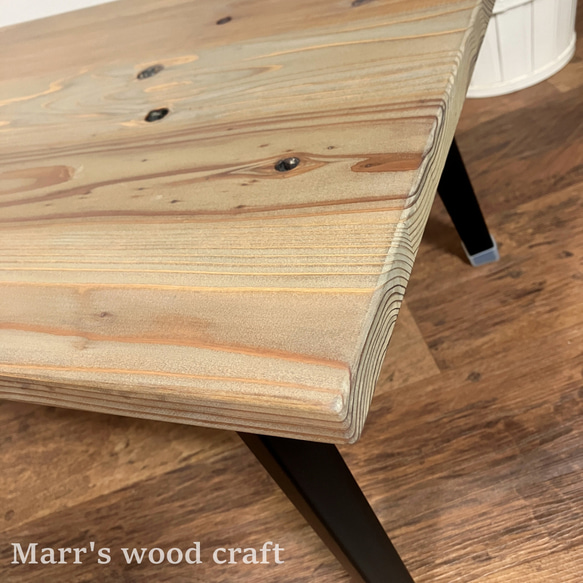 国産杉の無垢材　折れ脚テーブル　45ｘ90cm　オイル仕上げ　ドリフトウッド色　ちゃぶ台　折りたたみ 4枚目の画像