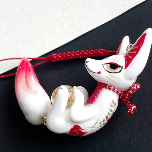 稲荷狐のストラップ 携帯ストラップ 叶きりく 通販 17642120｜Creema