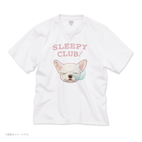 厚みのあるBIGシルエットTシャツ「SLEEPY CLUB_チワワ」/送料無料 4枚目の画像