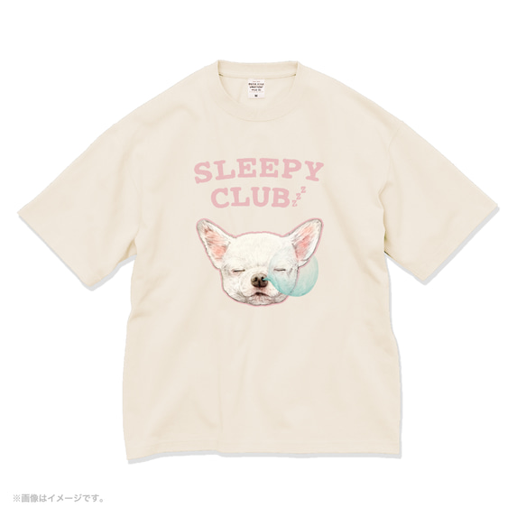 厚みのあるBIGシルエットTシャツ「SLEEPY CLUB_チワワ」/送料無料 6枚目の画像