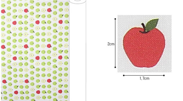 韓国製 果物柄 りんご柄 グリーンアップル 青りんご 生地 コットン100％シーチング Green Apple 6枚目の画像