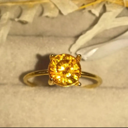 【一点もの】ゴールデン　スファレライト　1.83ct　大粒　天然石　　ゴールド　シルバー　リング　指輪 4枚目の画像