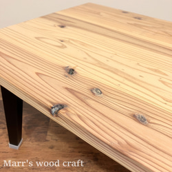 国産杉の無垢材　折れ脚テーブル　45ｘ90cm　オイル仕上げ　ホワイト　ちゃぶ台　折りたたみ 7枚目の画像