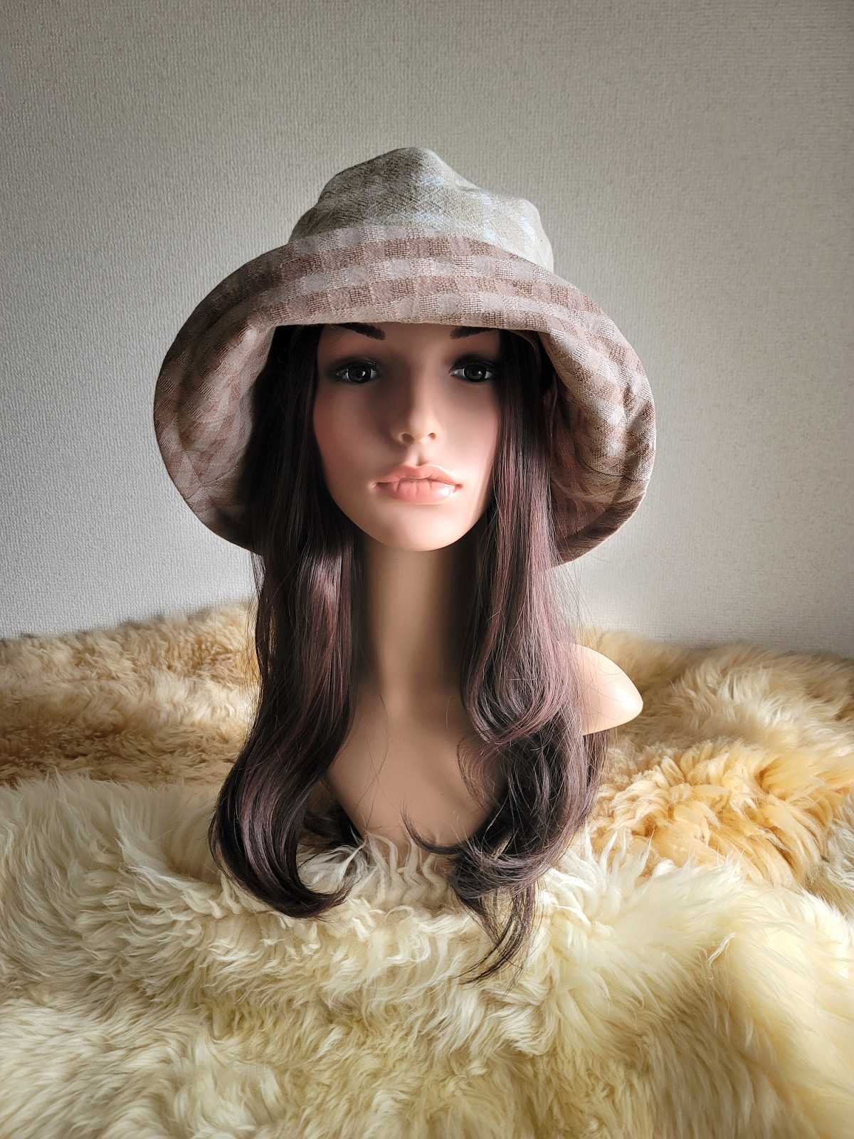 しっかりcottonベージュカラー★ひとつ持っていると便利なプレーン帽子