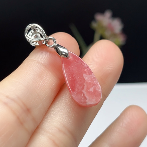 インカローズ ペンダントトップ ロードクロサイト ネックレス【超美品 