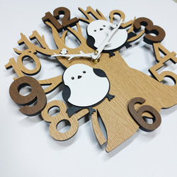 【期間限定値下げ3000円引き】【名入れ・文字入れ】　木と２羽のシマエナガ　　3Dデザイン 静音壁掛け時計 3枚目の画像