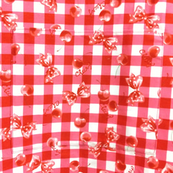 ☆140cm ラスト１セット☆ チェリー＆リボン（赤）【腰回り選択可】キッズエプロン・巾着袋セット 2枚目の画像