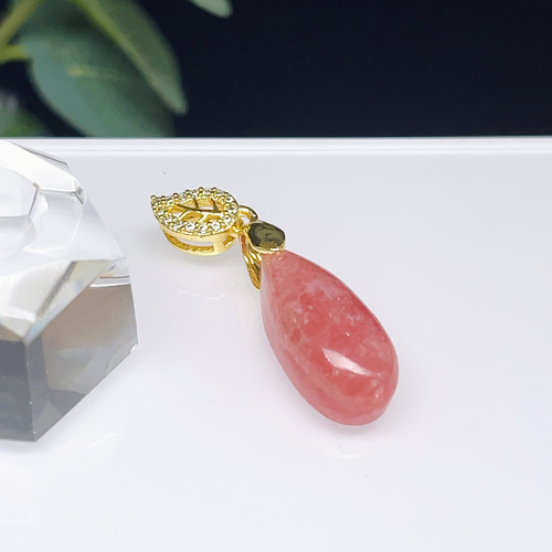 チョコレート インカローズ ネックレス 天然石 ペンダント 縞