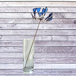 シーガラスアート　青い花　ステンドグラス雑貨　造花　インテリアアイテム　サンキャッチャー　窓辺　出窓飾り　送料無料 10枚目の画像