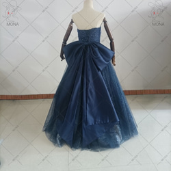 カラードレス ノースリーブ リボンが外せる2wayウェディングドレス G003 6枚目の画像