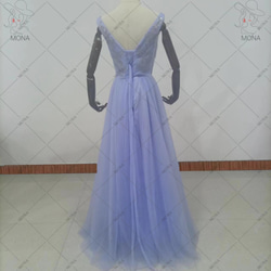 カラードレス ノースリーブ Vネック ウェディングドレス G005 4枚目の画像