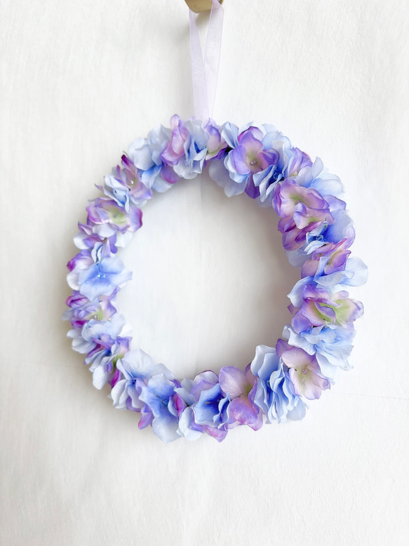 紫陽花の花びらリース 16枚目の画像
