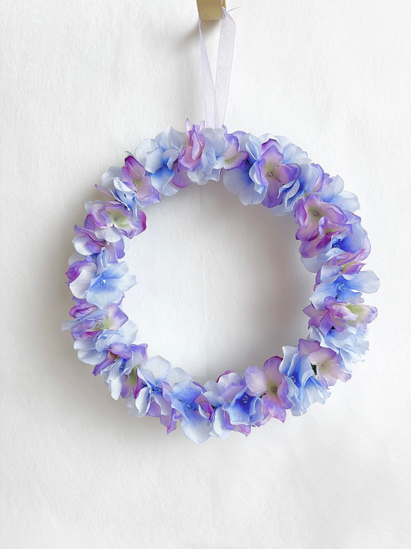 紫陽花の花びらリース 15枚目の画像