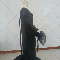 カラードレス 上品 エレガント スクエアネック ウェディングドレス G011-1 6枚目の画像