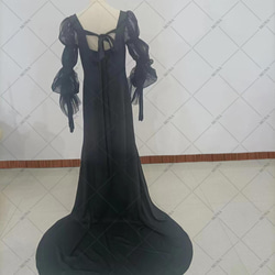 カラードレス 上品 エレガント スクエアネック ウェディングドレス G011-1 3枚目の画像