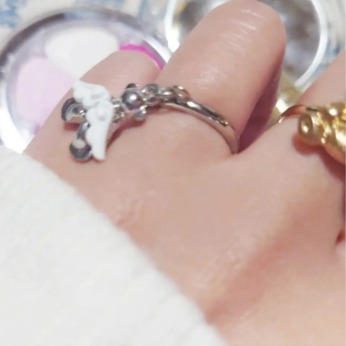 くまちゃんママ様1カラットグラデーションデザインリング 天然