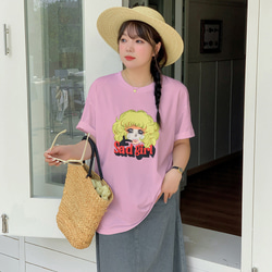 春夏新作 XL~4XL 女の子用ヘッドプリント半袖Tシャツ 大きいサイズ レディース 着痩せ ol 通勤 大きめ 6枚目の画像