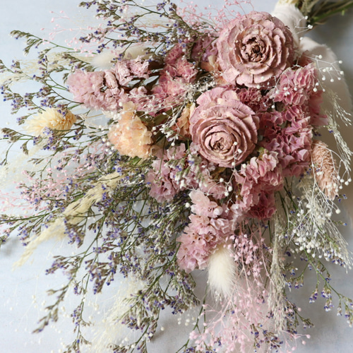 ドライフラワースワッグ ピンク 母の日ギフト ドライフラワーブーケ