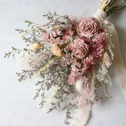 ドライフラワースワッグ ピンク 母の日ギフト ドライフラワーブーケ