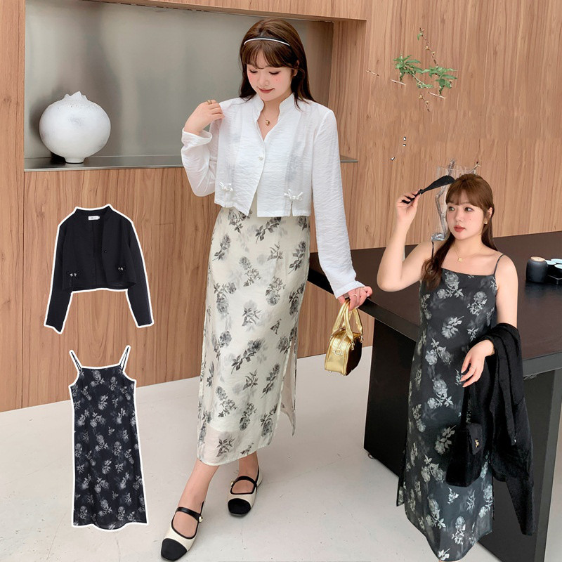 【新品】スキャパ　花柄ロングワンピース　ブルー　大きいサイズ3XL