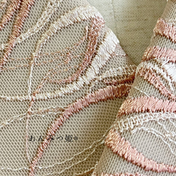 洗える刺繍半衿  ピンクベージュライン 6枚目の画像