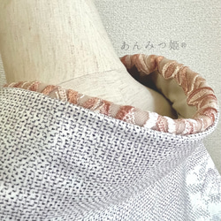 洗える刺繍半衿  ピンクベージュライン 4枚目の画像