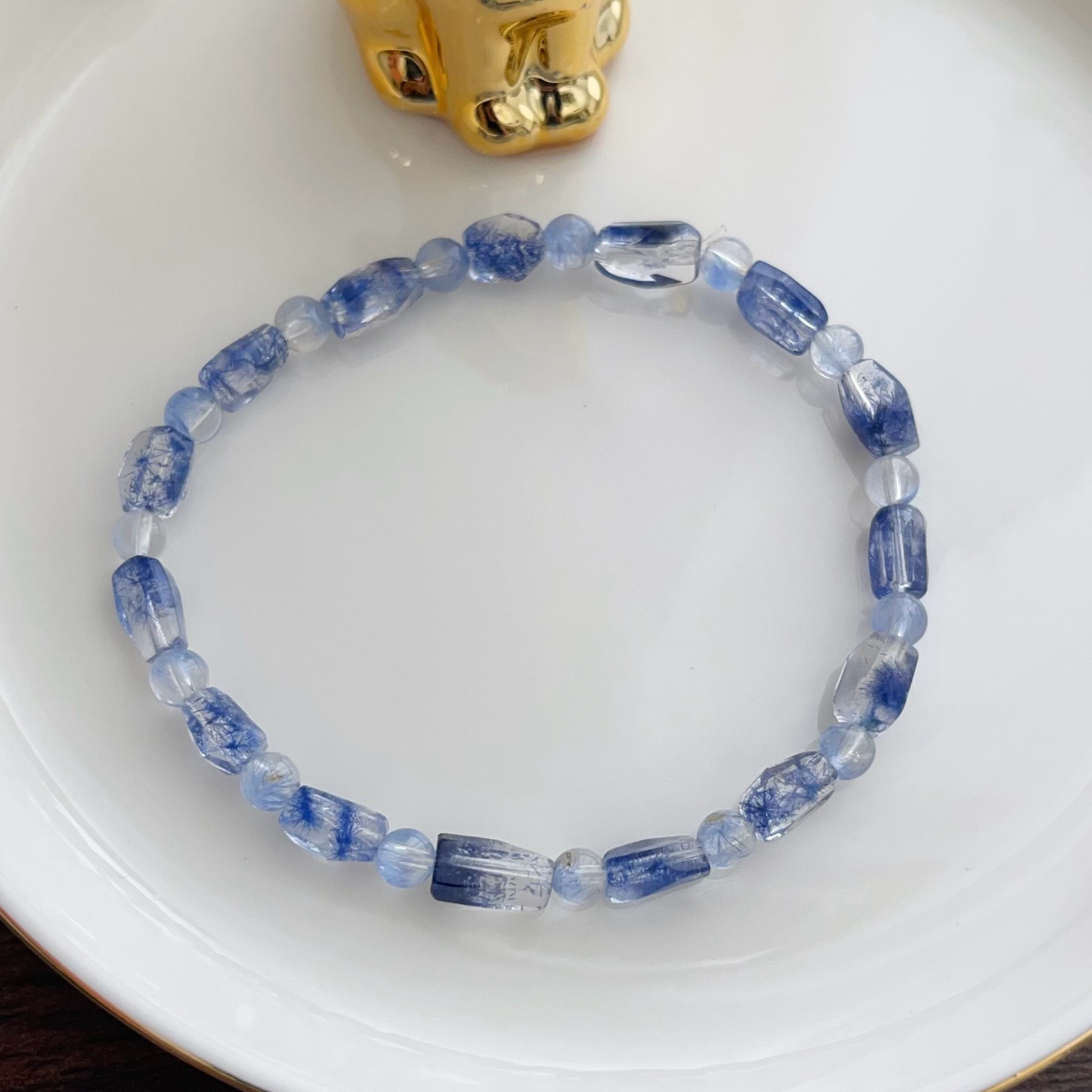 天然無処理 デュモルチェライト ブレスレット No65 ブレスレット 