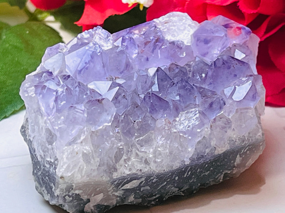 レインボー✨　ラベンダー　アメジスト　クラスター　原石　紫水晶 6枚目の画像